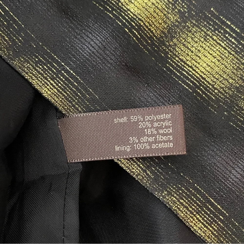 The Limited Yellow Metallic Plaid Skirt